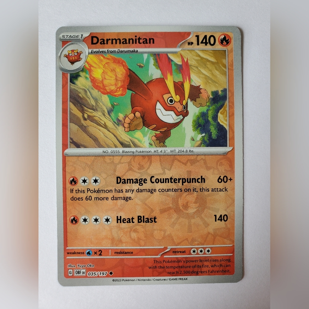 Darmanitan 35/197 | Obsidian Flames | Reverse Holo Uncommon | NM Pokemon TCG